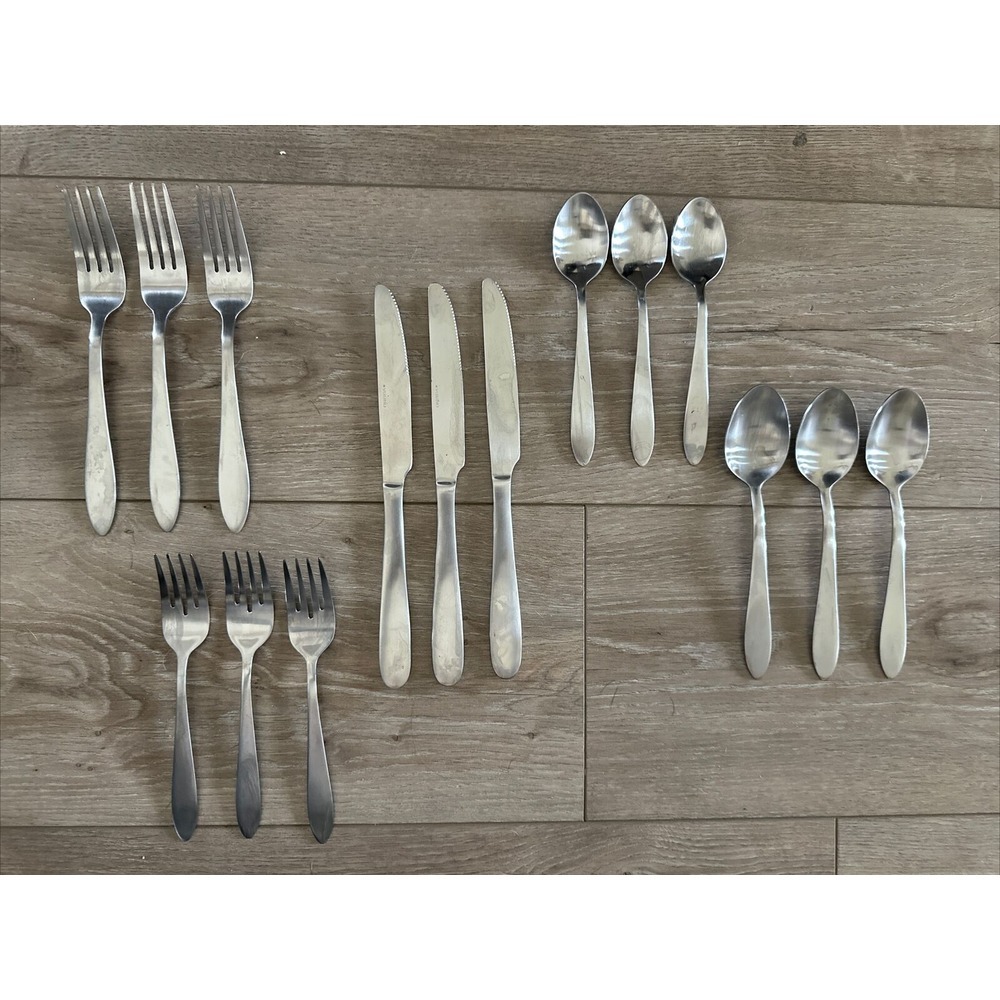 3 Place Settings Oneida JENNIFER LUANN MOONCREST‎ TRISTA Stainless Flatware
